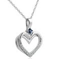 thumbnail image 2 of Pompeii Diamond Sapphire Heart Pendant 1/6cttw 10k White Gold 3/4" Tall (G/H,I1-I2), 2 of 6
