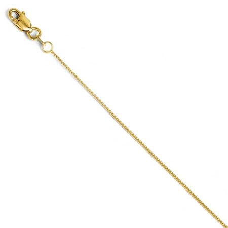 - 0.8mm 14k Yellow Gold Solid Baby Wheat Chain Necklace