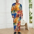 thumbnail image 2 of Tie-Dye Men's Pajama Set Sleepwear Pjs Lightweight Long Sleeve Crewneck Shirts and Bottoms Soft Comfy Sleep Sets XS, 2 of 5