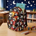 thumbnail image 3 of Yspwyqan Kids Backpack And Lunch Box Set, Flame Soccer Print 4 Piece Backpack Set for Kids Boys, Large Capacity 600D Polyester Bags for Elementary Middle School Travel, 3 of 7