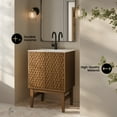 thumbnail image 3 of Bosse 24" Freestanding Bathroom Vanity in Brown Oak with Sink Top, 3 of 11