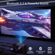 Portable Projector with 5G WiFi & BT 5.3,Mini Projector Native 1080P,Outdoor Movie Projector for Bedroom,Portable Home Theater,Easy Setup with Phone/Laptop/TV Stick