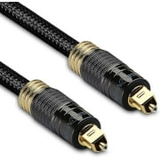 FosPower (3.0M/10FT) 24K Gold Plated Toslink Digital Optical Audio Cable (S/PDIF) - [Zero RFI & EMI Interference] Metal