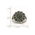 thumbnail image 6 of Chisel Stainless Steel Textured Flower Marcasite Ring, 6 of 7