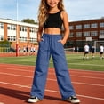 thumbnail image 5 of Leey-World Lightweight Cargo Pants for Girls Kid Convertible Water-Resistant Zip-Off Outdoor Pants with Drawstring & Pockets(Navy,13-14 Years), 5 of 6
