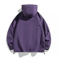 thumbnail image 4 of GrmtClth Mens Windbreaker Jackets Waterproof Lightweight Fall Hooded Jacket with Pocket Raincoat for Outdoors & Commutes Purple XXL, 4 of 5