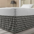 thumbnail image 1 of Lattice Bed Skirt, Simplistic Striped Leaf Motifs in Vertical and Diagonal Directions, Elastic Bedskirt Dust Ruffle Wrap Around for Bedding Decor, 4 Sizes, Charcoal Grey Eggshell, by Ambesonne, 1 of 2