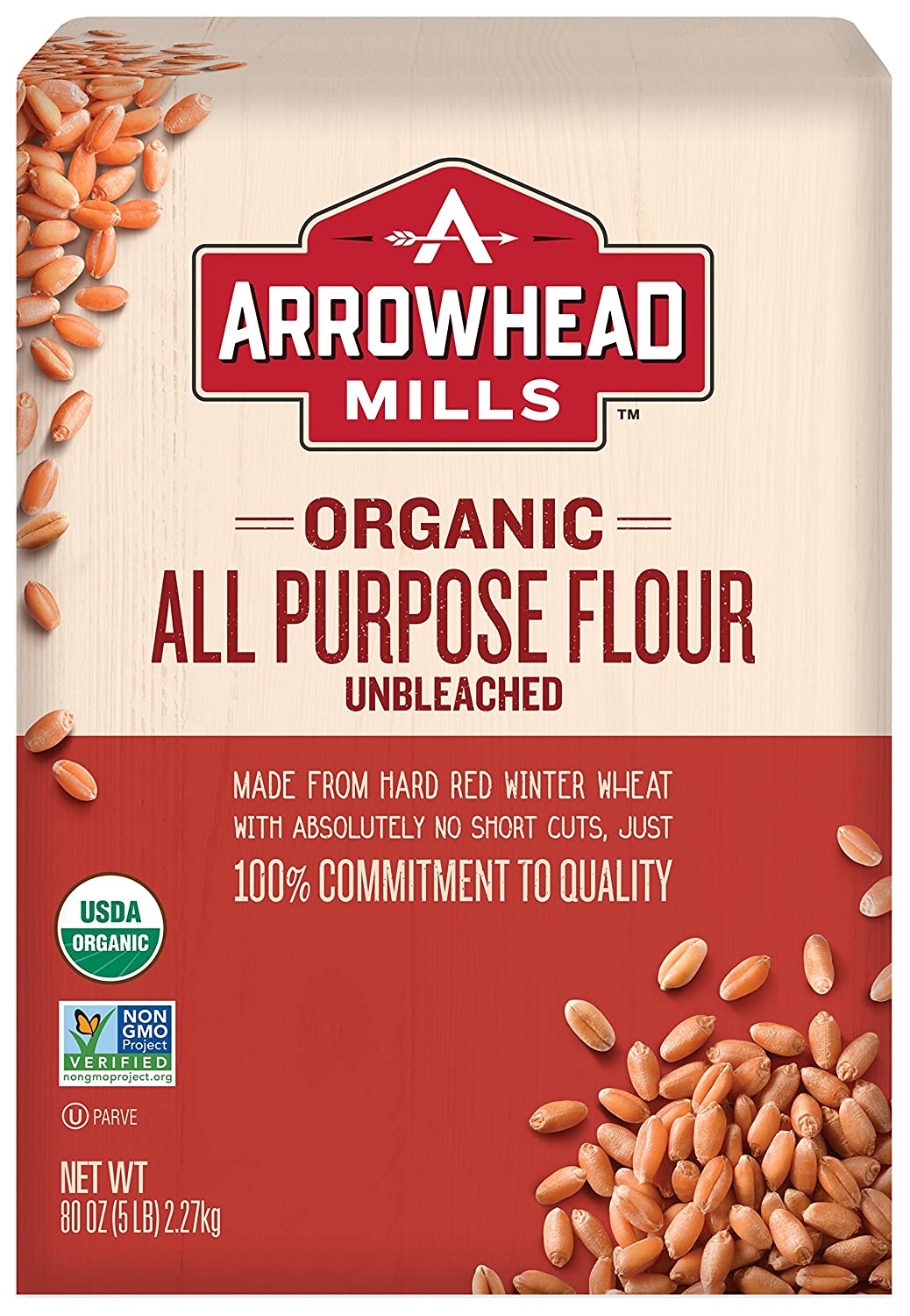 Arrowhead Mills White Unbleached Organic Flour, 5 Pound