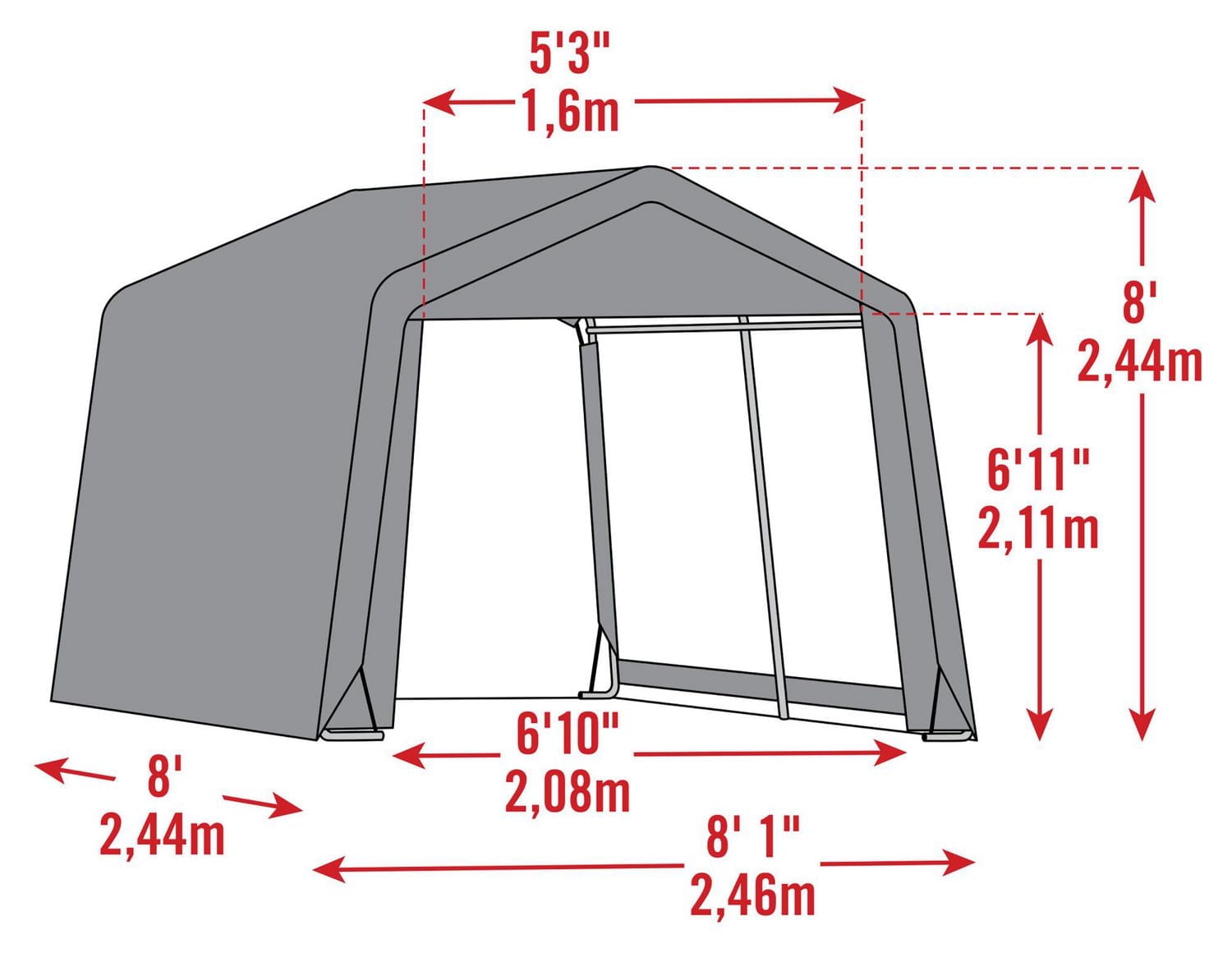 Arrow 10 x 14 x 6 ft Green Shed