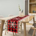 thumbnail image 5 of Snowflakes Christmas Table Runner Buffalo Plaid Winter Holiday Theme Art Printed Dinner Runner for Home Party Kitchen Dining Table Decor Fabric 1 Panel W13xL36in, 5 of 6