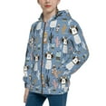thumbnail image 2 of Pofeuu Llamas And Cactus Print Teenage Zipper Hoodie Sweatshirts Hooded Casual Jackets With Pocket For Boys Girls-Small, 2 of 6