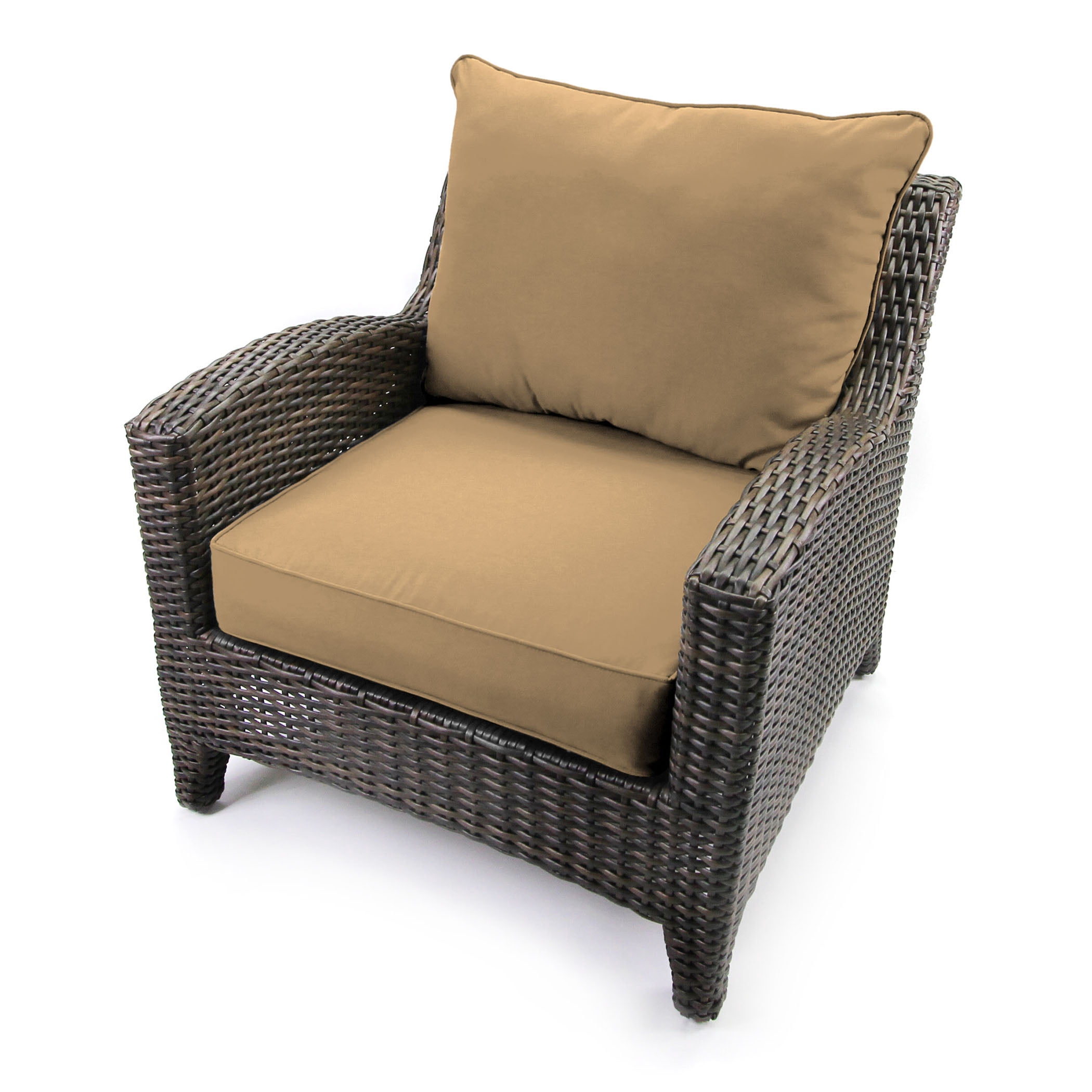 Jordan Manufacturing Sunbrella 46.5" x 24" Canvas Cocoa Brown Solid Rectangular Outdoor Deep Seating Chair Seat and Back Cushion with Welt