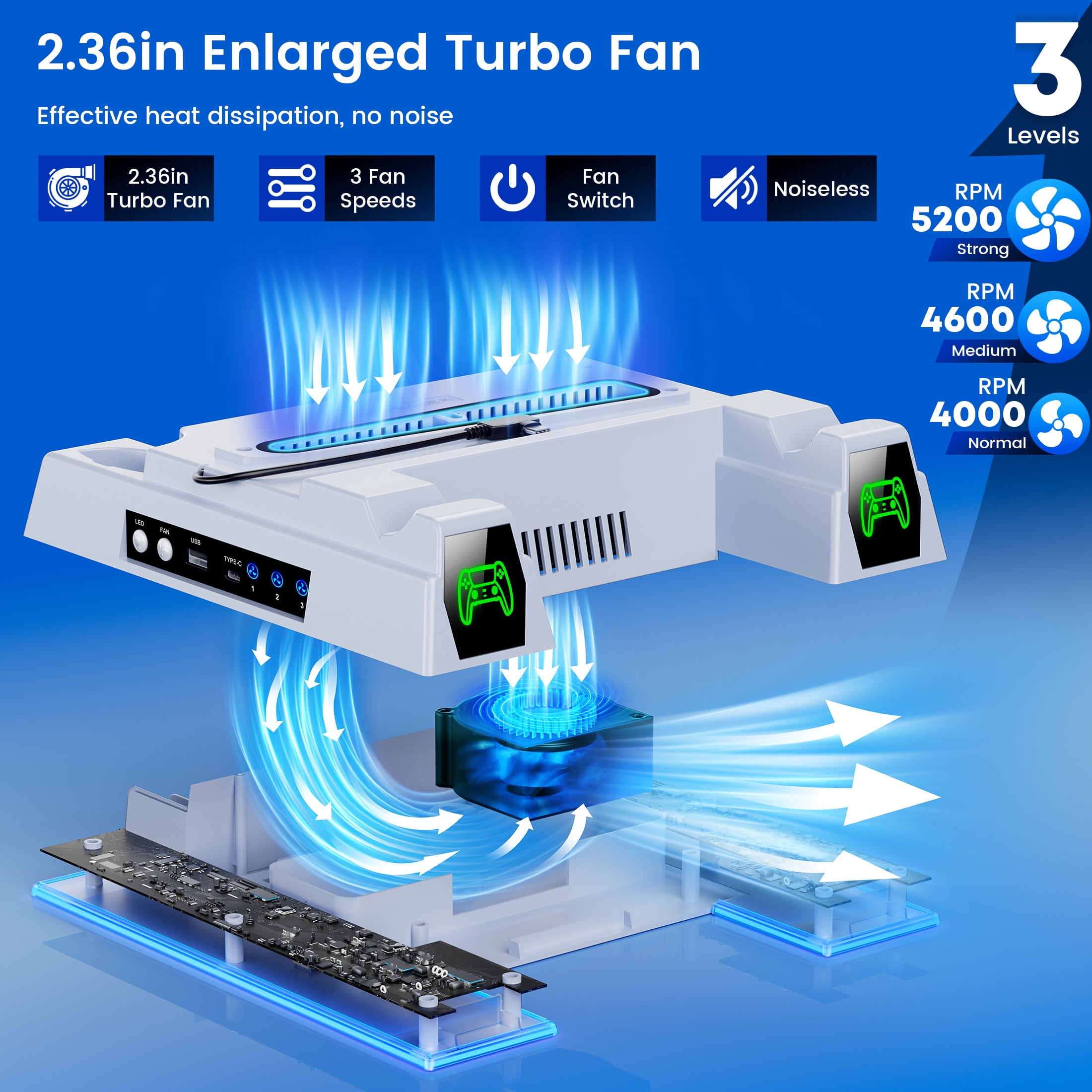 PS5 Stand Cooling Station,PS5 Accessories