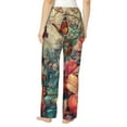 thumbnail image 3 of Goofa Butterflies In Blooming Garden Printed Soft Pajama Pants for Women, Wide Leg Comfy Casual Lounge Yoga Pants-Medium, 3 of 9