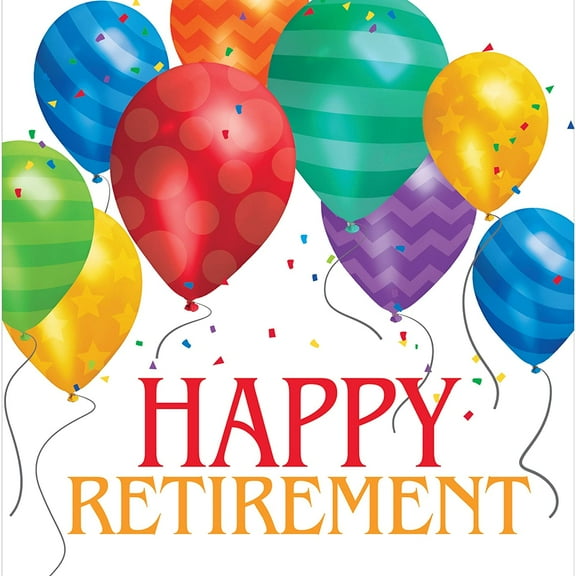 Balloon Blast Retirement Paper Lunch Napkins 16 Count for 8 Guests