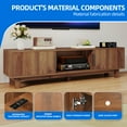 thumbnail image 4 of Dextrus Fluted TV Stand for 65" TVs, Modern Living Room Media Console with Adjustable Shelf & Power Outlets, Walnut, 4 of 9