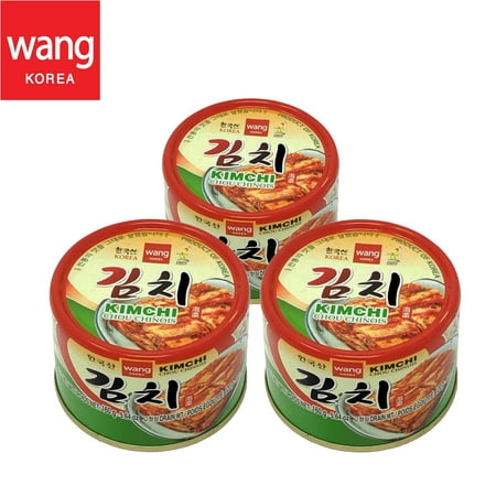 Korean Canned Kimchi, Original Authentic Tasteful Can Napa Cabbage Kim Chi Condiment, Vegan Gluten Free [No Preservatives] - 5.64 oz (3 Cans)