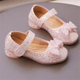 thumbnail image 4 of Girls' Performance Dance Shoes with Shiny Rhinestone Accents and Leather Bow, 4 of 9