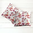thumbnail image 2 of Ambesonne Floral Throw Pillow Cover 2 Pack, Blooming Tulip Poppy, 16", Red White, 2 of 6