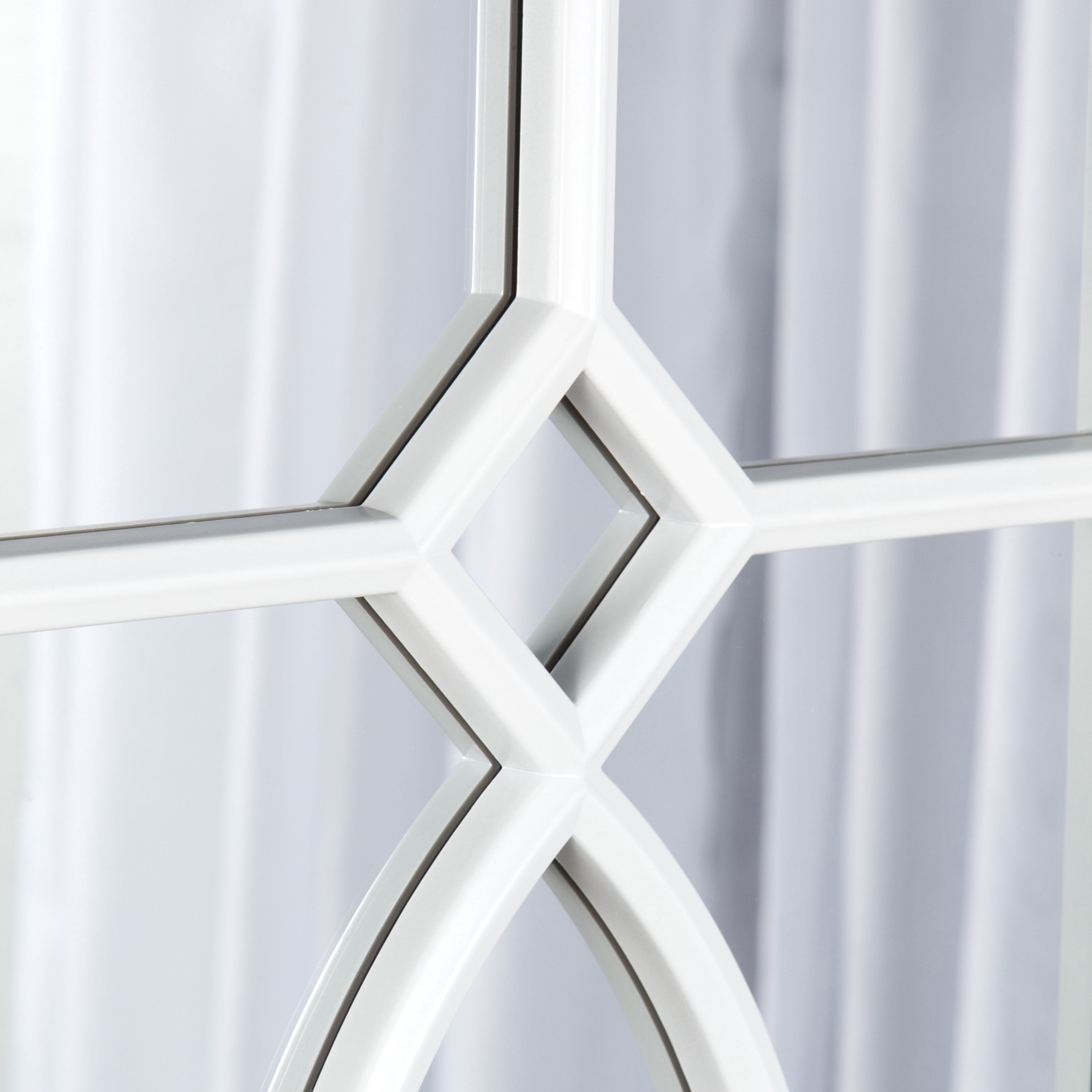 Kate and Laurel Cassat Casual Modern Window Wall Accent Mirror, White