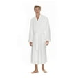 thumbnail image 1 of Boca Terry Mens Plush Robe, Big & Tall Bathrobe for Men, Warm Luxury Microfiber Robe - XXXXL (4XL), White, 1 of 4