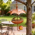 thumbnail image 2 of Bxaolu Solar Bird Feeders for Outdoors - Vintage Metal Small Wild Bird Feeder for Outside Hanging, Gift Ideas for Garden Yard Seeds, Khaki, 2 of 9