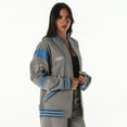 thumbnail image 5 of Unisex The Wild Collective  Gray Detroit Lions Oversized Retro Full-Zip Jacket, 5 of 7