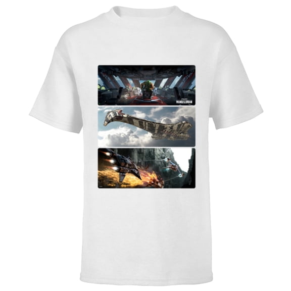 Star Wars The Mandalorian Season 3 Pirate Battle Concept Art - Short Sleeve T-Shirt for Kids - Customized-White