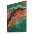 thumbnail image 2 of Designart 'Abstract Marble Composition In Orange and Blue VI' Modern Print on Natural Pine Wood, 2 of 5