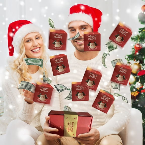 Nkmbld Money Explosion Gift Box, Merry Christmas Surprise Gift Boxes, Pop-Up Explosion Gift Unique Foldable Bouncing Envelope Box, Birthday and New Year Gifts, 15PC