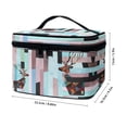 thumbnail image 5 of HELLHERO Colorful Deer Patchwork Design Large Capacity Makeup Bag Polyester Brush Holders Vanity Storage with Brush Holder Lightweight, 5 of 5