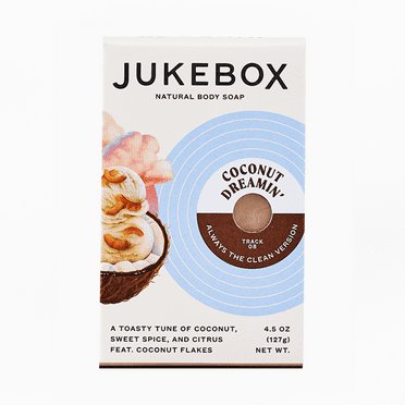 Jukebox Natural Bar Soap for Women Bathroom and Bath Soap, Coconut Dreamin' , 4.5 oz