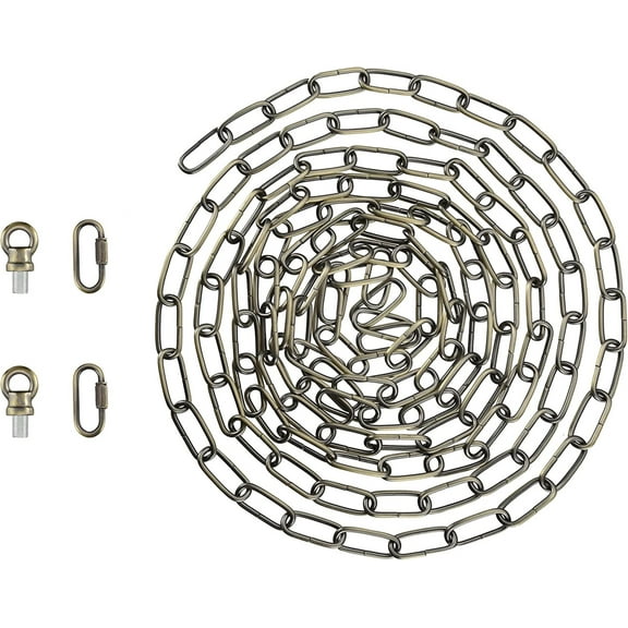 Aspen Creative 21116-51, 15 Feet Heavy Duty Chain & Quick Link Connector in Antique Brass, 9 Gauge