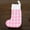 Pink, variant on Christmas Stocking Poplin Gingham Check with Flannel Cuff Pack of 2