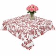 thumbnail image 2 of Red Boho Flower Table Cloth Waterproof Tablecloths, Vintage Paisley Farmhouse Pattern Tablecloth Dining Table Cover for Kitchen Party Tabletop Outdoor, Square Tablecloth 54x54 Inch, 2 of 9