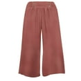 thumbnail image 4 of Loose Long Trousers with Elastic High Waist for Women, 4 of 6