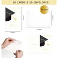 thumbnail image 2 of 50 Pack 4" x 6" Graduation Thank You Cards with Self-adhesive Envelopes, Gold Foil and Blank Inside Greeting Cards for High School College Grad, 2 of 3