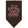 thumbnail image 1 of Candy Cane Chevron Paw Rhinestone Bandana Brown Large, 1 of 1