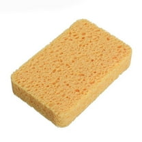 1PC Dishwashing Sponges for Kitchen, Non Scratch Cleaning Sponge for Non Stick Cookware, Natural Compressed Cellulose Wash Scrub for Household Bathroom,Soft Washing Scrubbers(Orange,4.33x2.76x0.87")