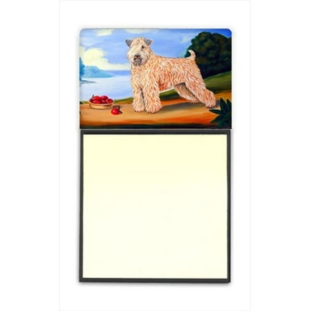 Wheaten Terrier Sticker caroline's treasures 7509sn wheaten terrier soft coated refillable sticky note holder or postit note dispenser, 3.25 by 5.5