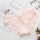 thumbnail image 1 of Bragas de color liso para mujer Hilo transpirable Algodón de tiro medio con ribete de encaje Bowknot Abanopi Rosa claro M, 1 of 5
