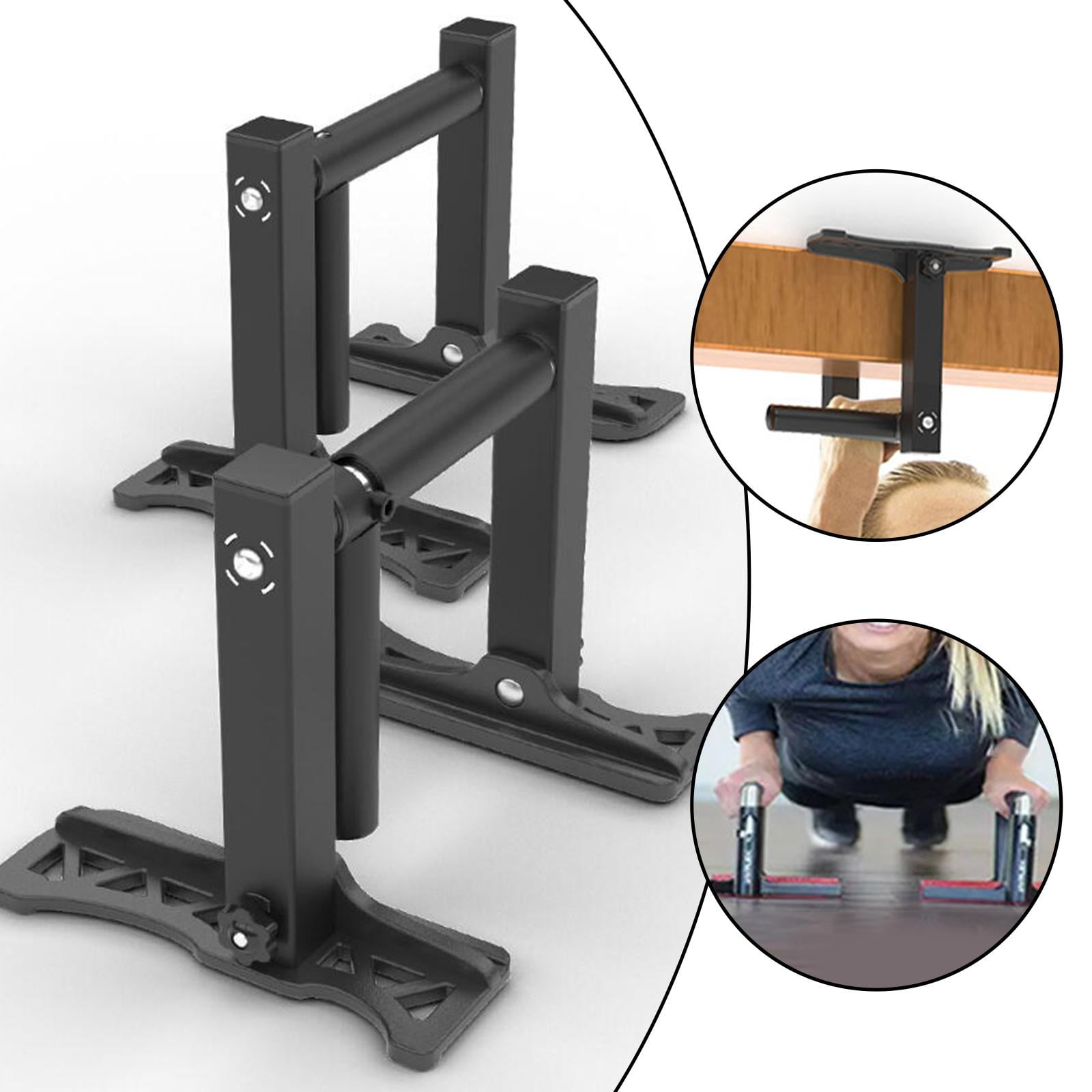 2 Pieces Push Up Bar Pull Up Bar Handles Carbon Steel Portable Folding Design for Home Gym Fitness