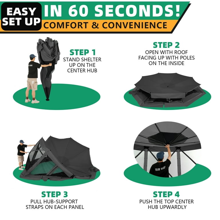 COBIZI 15x15 Extra Large Pop-Up Gazebo Canopy Tent with