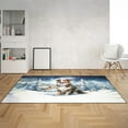thumbnail image 2 of Hello Winter Border Collie Welcome Snowy Night Watercolor Vintage Indoor Rug Borders Dog Lovers Gifts Idea Carpet Living Bed Room Sofa Home Decor - 01011, 2 of 5