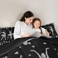 thumbnail image 5 of jejeloiu Ballet Girls Full Size Comforter Sets,Glitter Diamond Print Bedding Comforter Set,Gray Black Bedding Sets For Child,Microfiber Bedroom Decor Reversible,3-Piece, 5 of 8