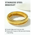 thumbnail image 6 of KeyStyle 18K Gold Plated Bangle Bracelets for Women, Adjustable Stretch Twist Bracelets Birthday Jewelry Anniversary Valentine's Day Gift for Wife Girlfriend, 6 of 10