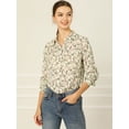 thumbnail image 3 of CamiFloral Con Botones Y BluDe ManLarCon Cuello En PunPaMujer Beige L, 3 of 6
