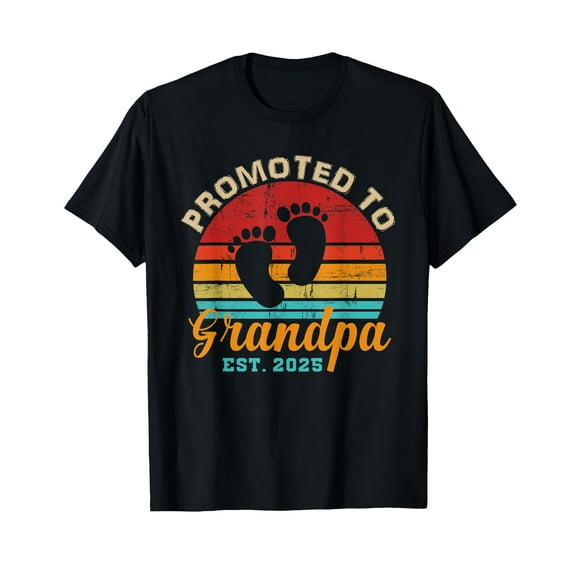 Promoted To Grandpa Est 2025 Pregnancy Announcement Mens T-Shirt