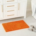 thumbnail image 3 of Wattne Plush Chenille Bath Rugs Extra Soft and Absorbent Microfiber Shag Rug, Non-Slip Runner Carpet for Tub Bathroom Shower Mat Orange 16" X 24", 3 of 8