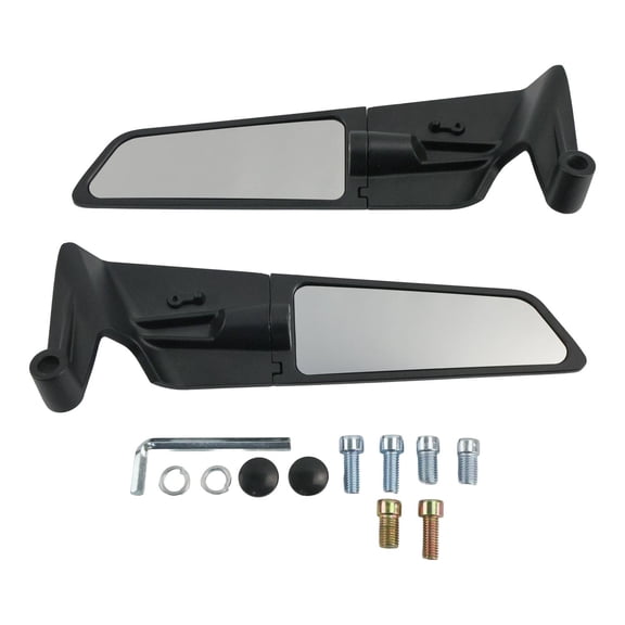 Espejo Tipo Aleron Largo 265Mm Base Corta Negro Set
